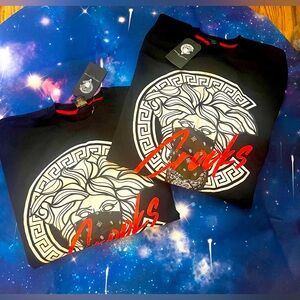 Black Red and White Designer Graphic Crewneck by Crooks & Castle